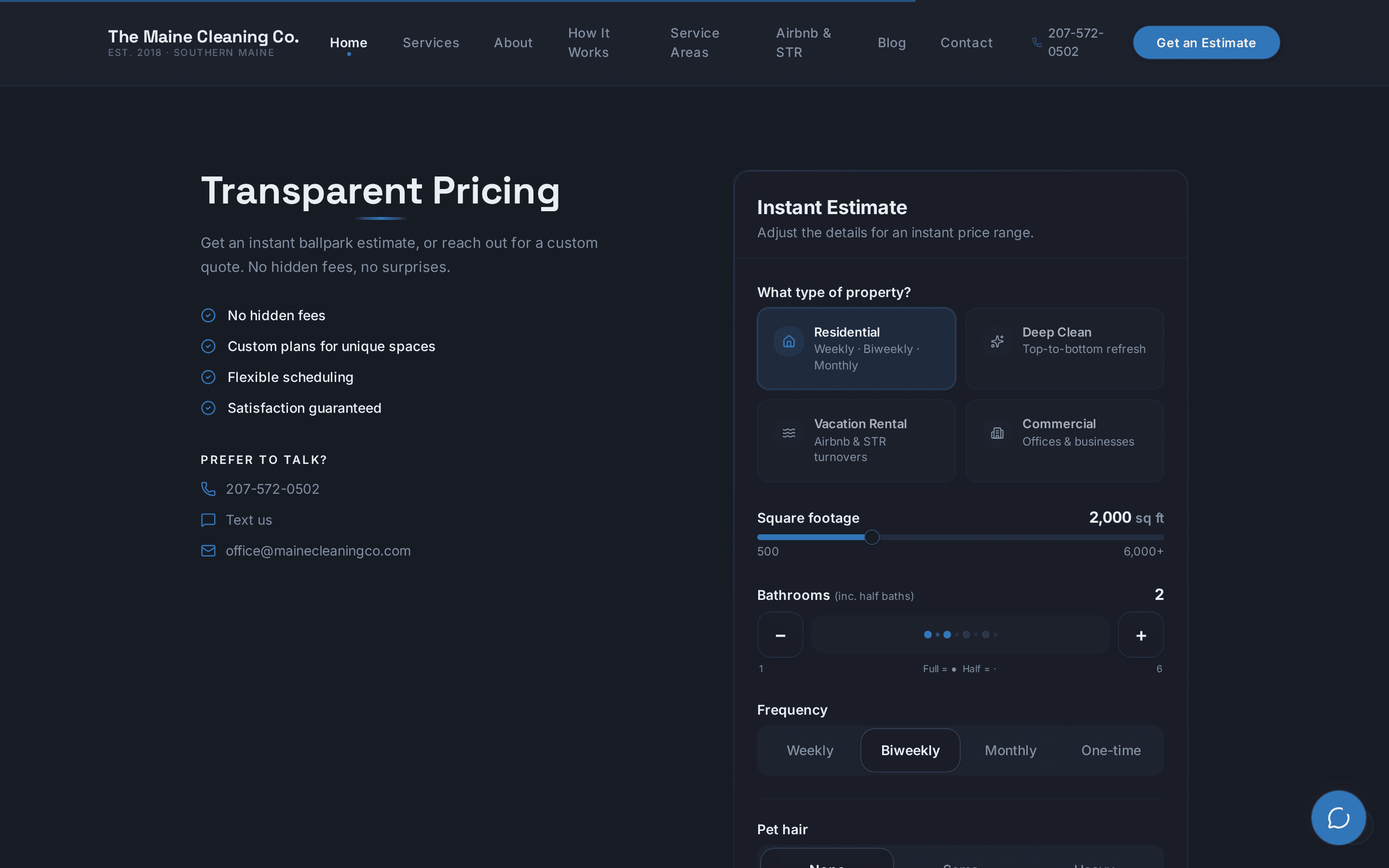 Instant Estimate — preview